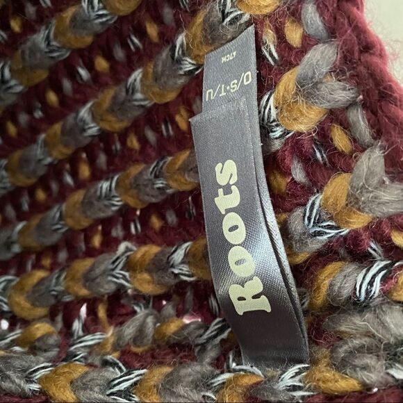 Roots-Chunky Knit Cabin Scarf Mixed Plum - Picture 5 of 6